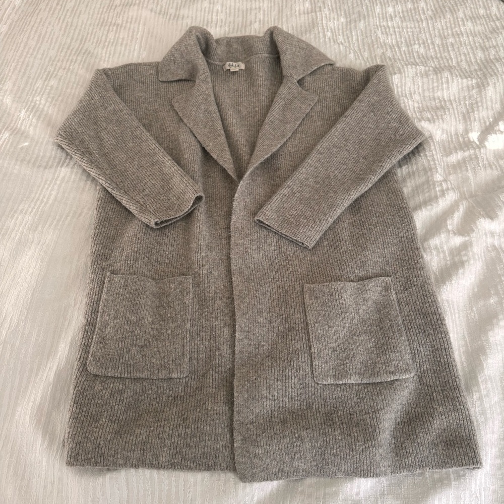 Style & Co long wool open cardigan